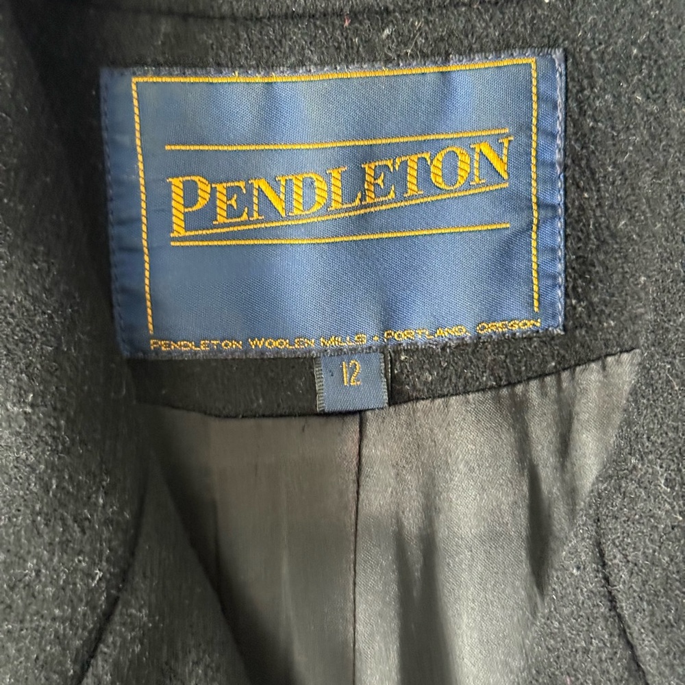 Pendleton Double-Breasted Black Coat - Size 12 - image 4